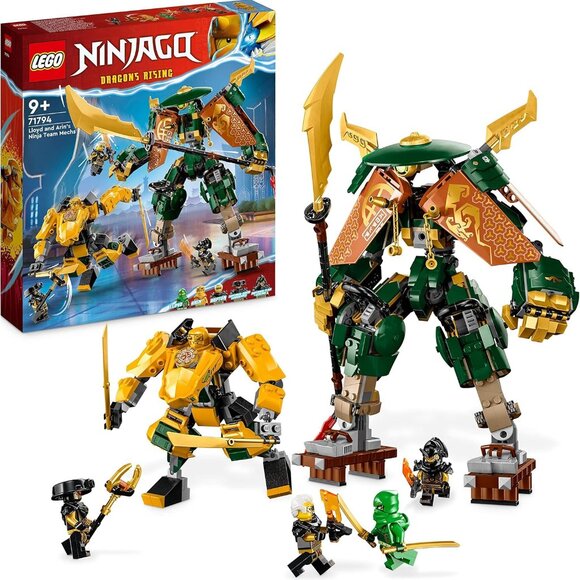 LEGO NINJAGO Dragon’s Rising 71794 Lloyd and Arin's Ninja Team Mechs NIB SEALED